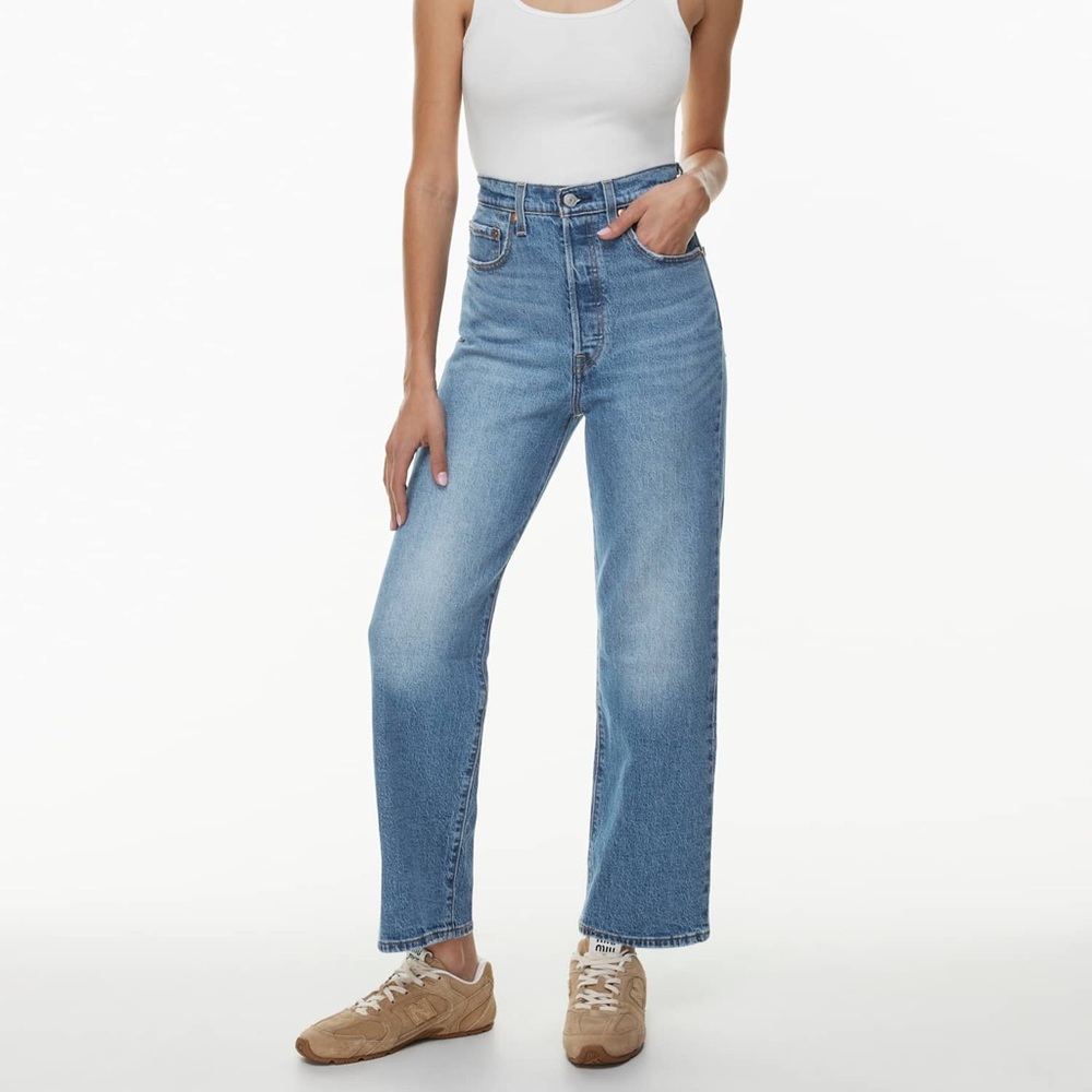 Levi's Premium Ribcage Straight Ankle Jeans 27 - Light Blue Denim
